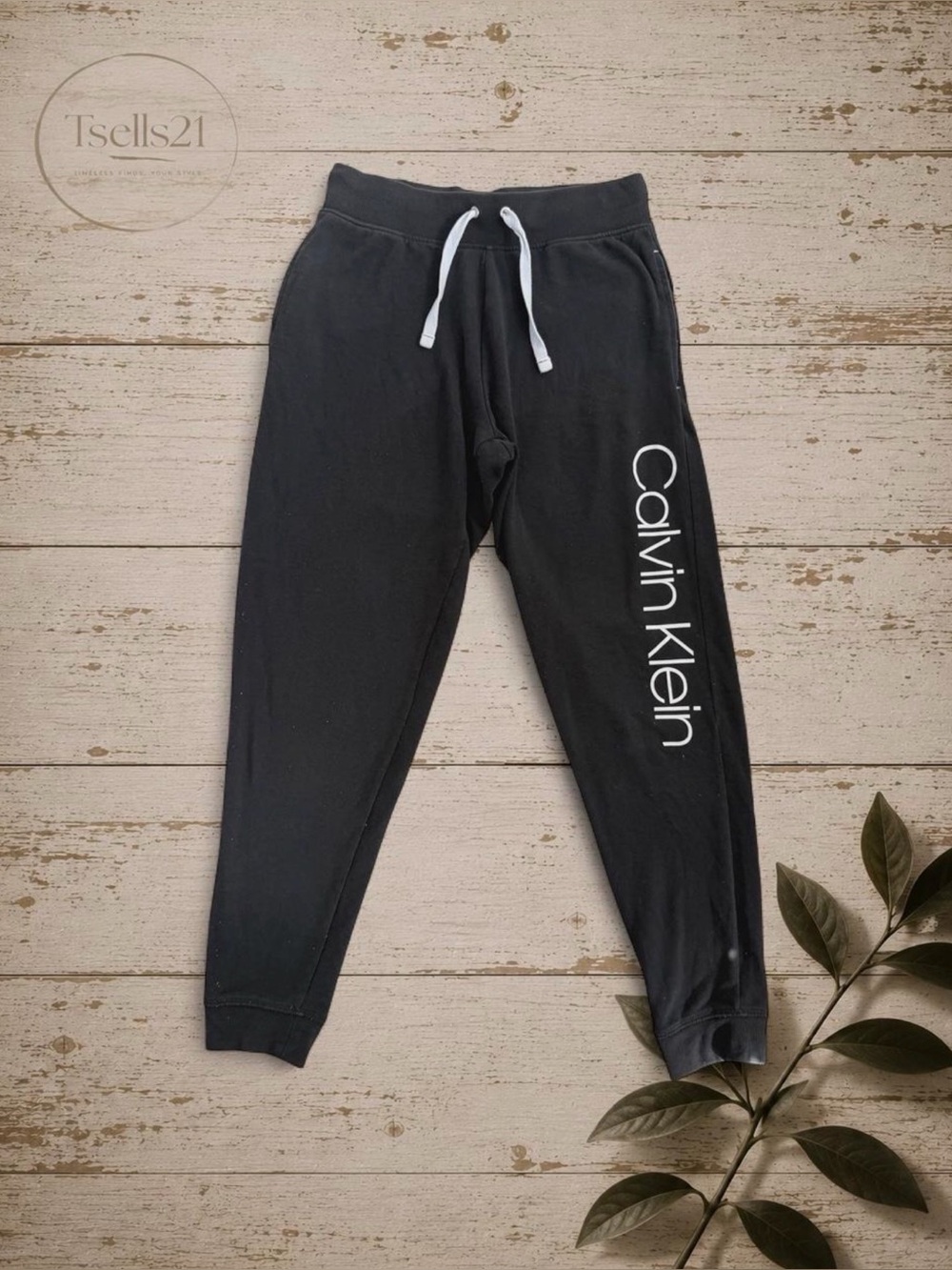 Women's Cotton Blend Vertical Logo Lounge Joggers / Sweatpants - Size S